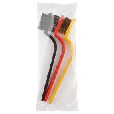Soba fırçası, mutfak tezgahı, davlumbaz boşluğu temizleme fırçası, tencere alt fırçası, tel fırça, gaz sobası fırçası üç parçalı set - 7