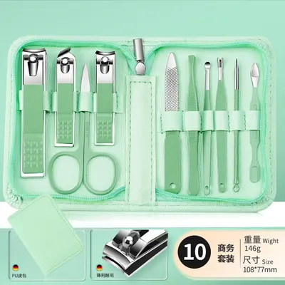 35-piece manicure set matcha green nail scissors pedicure tools - 12
