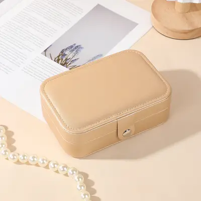 Schmuckkästchen mit Schnappverschluss, große Kapazität, Ringschatulle, Ohrringe, Schmuckaufbewahrungsbox, tragbar für Reisen, Schmuckkasten mit Lederbezug - 13