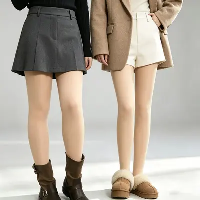 Women's Winter Leggings, Thick Fleece-Lined, Skin Tone