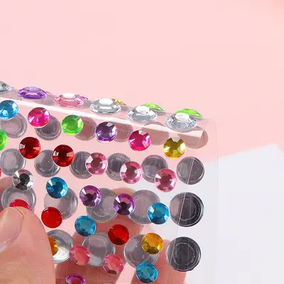 Трансграничные алмазные наклейки на заказ для детского DIY-дневника 3D разноцветные стразы для концертного макияжа декоративные наклейки в виде сердечек с камнями