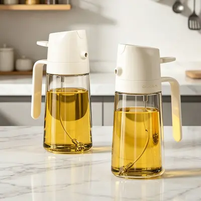 2-in-1 Ölkanne auslaufsicher Sprüher Glas