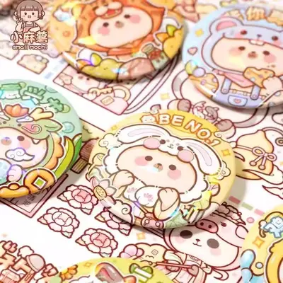 Zodiac Bear Badge for Kids, Mochi Milk Cup Design Brooch - 3