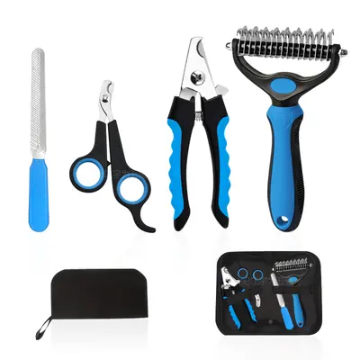 Cat and Dog Grooming Set with Nail Clipper, Comb and File - 12