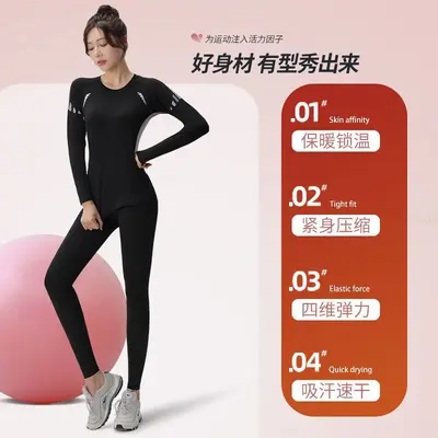 Women's Quick-Dry Yoga and Running Set, Plus Size, Autumn Winter - 3