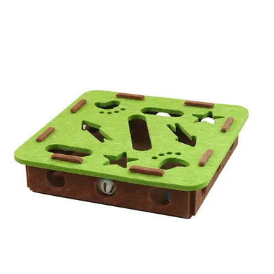 Katzenspielzeug Labyrinth mit Filzbox und Glockenball - 6