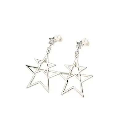 Double-layer star earrings, ear clips, minimalist design