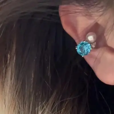 Explosive zircon ear clips for women's daily business attire, versatile, elegant, earlobe clips without piercings, premium, accessible luxury and simple earrings - 11
