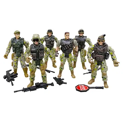 10-cm-Tarnsoldaten-Figur mit beweglichen Gelenken und Waffen