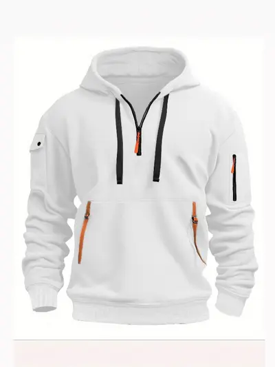 Grenzüberschreitender Export europäische Größe Frühling und Herbst Herren-Sweatshirt mit Kapuze und Reißverschluss Multi-Pocket Pullover Herren-Sportjacke Freizeitjacke