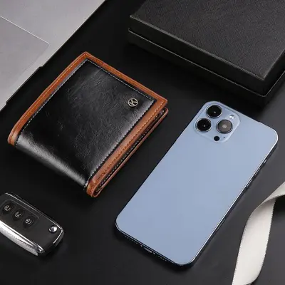 Retro Short Men's Wallet, Tri-Fold with Multiple Card Slots - 3