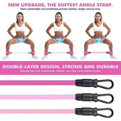 Fitness Ankle Strap Glute Resistance Band for Cable Machine Leg Training - 5