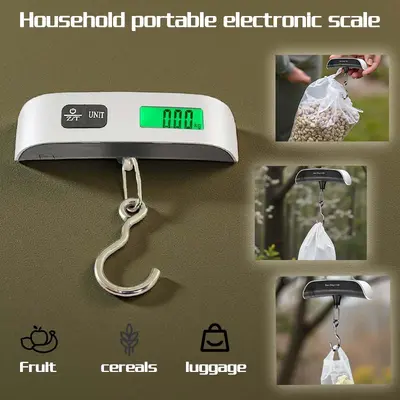 In Stock T-shaped 50kg Luggage Scale Portable Hanging Hook Weighing Scale Cross-border Mini Parcel Scale Hanging Rope Hand Carry Scale Wholesale