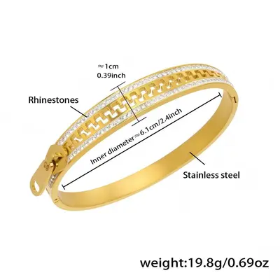 Stainless Steel Bracelet Ring Women's 18K Gold
