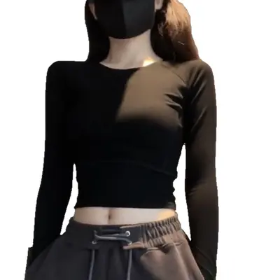 Women's Slim Fit Long Sleeve Round Neck Base Top, Autumn