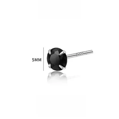 999 pure silver men's ear studs diamond design - 9