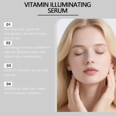 EELHOE Vitamin-Serum - Feuchtigkeitspflege für strahlende, glatte und geschmeidige Gesichtshaut mit Elastizität und Glanz