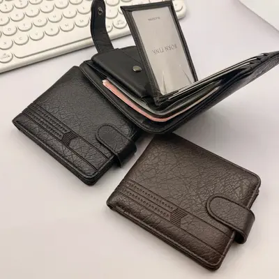 Men's Short Wallet, Large Capacity, Multiple Card Slots - 4
