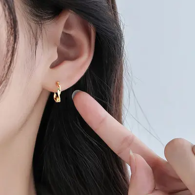 S999 Sterling Silver Möbius Hoop Earrings, Summer Collection - 4