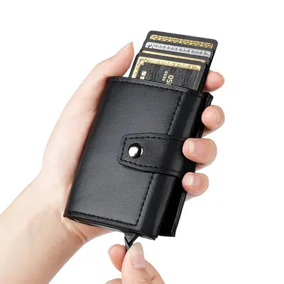 Large Capacity Men's Card Holder with Automatic Pop-Up Card Slots - 3