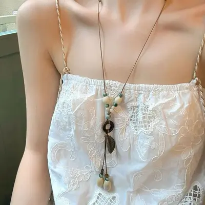 Deniz yıldızı tasarım bohem etnik stil kolye çöpleme zinciri - 11