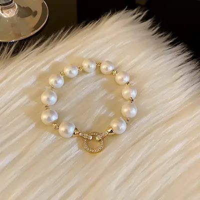İnci bilezik, T-şekli toka, Fransız moda tasarımı - 10