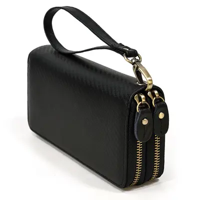 Crazy Horse Genuine Leather Men's Long Zip Wallet, Double-Layer - 9