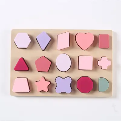 Children's Early Education Star Silicone Stacking Game with Wooden Base - 8