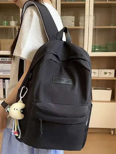 Schulrucksack 2025 für Schülerinnen Preppy-Stil Schulranzen für Schülerinnen der Mittelstufe einfarbig Universität Studentin minimalistischer vielseitiger Rucksack - 4