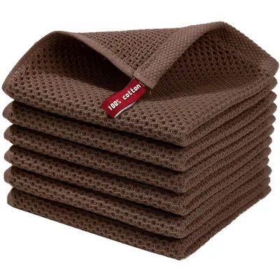 Amazon's Best-Selling Pure Cotton Honeycomb Kitchen Square Towel Set, Easy-to-Clean Looped Waffle Square Towel Wholesale - 12