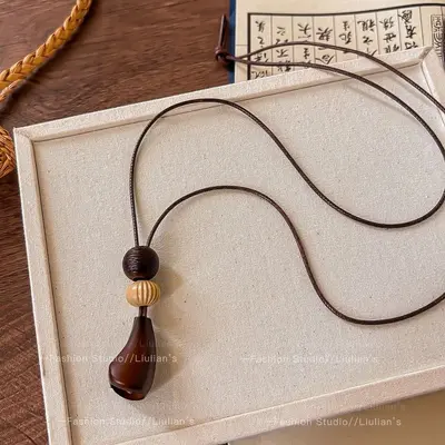 Kolye, gümüş, çin tarzı, uzun zincir - 12
