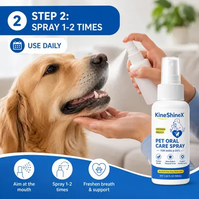 KineShineX Kedi ve Köpek Ağız Bakım Spreyi, Nefes Tazeleyici, Diş Taşı Azaltıcı