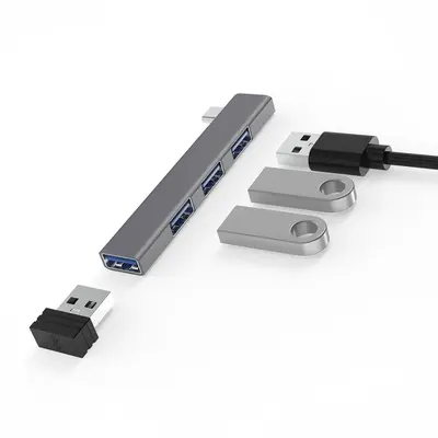 Laptop Aluminium Legierung 3.0 USB Multi-Interface Typ Erweiterungs Dockingstation kabellos HUB Hub Splitter - 6