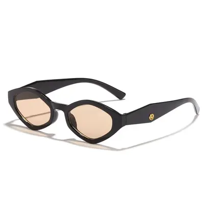 Diamond-Shaped Round Frame Women's Sunglasses with UV Protection - 8