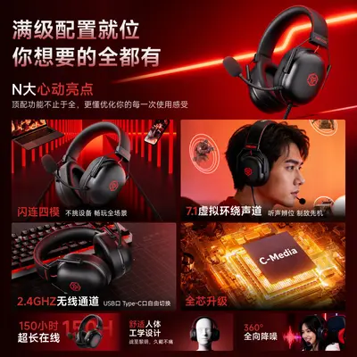 Qianxingzhe VX01 Over-Ear-Gaming-Kopfhörer, kabelgebunden, vollumschließend