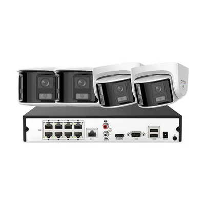 Hikvision 6MP Vollfarb Dual-Kamera 180° Ultraweitwinkel POE Set - 5