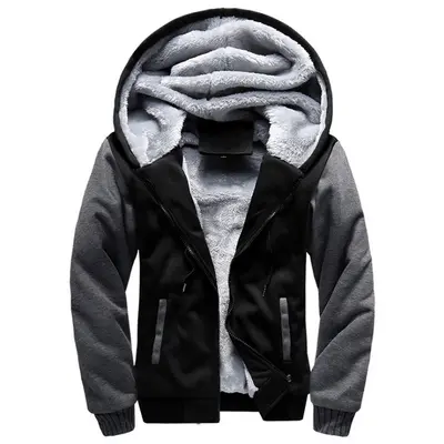 Herren-Hoodie in großen Größen, gefüttert und verdickt, Herbst-Winter-Jacke