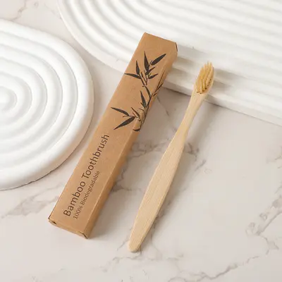Tek kullanımlık bambu diş fırçası, yumuşak kıllı, kağıt kutulu - 11