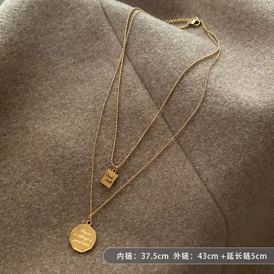 Titanium steel women's necklace, lightweight fade-resistant - 12