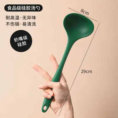 Toptan ev tipi yapışmaz silikon Çin spatulası yüksek sıcaklığa dayanıklı spatula seti kevgir kaşık seti mutfak eşyaları beş parçalı set - 8