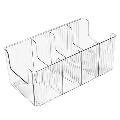 Face mask storage box, transparent PET, compartmented - 6