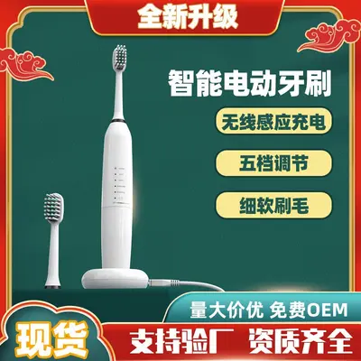 Portable Wireless Charging Electric Toothbrush, 5 Speeds, Waterproof