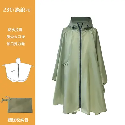 Poncho-Regenjacke, Erwachsene, tragbar mit Reißverschluss - 12
