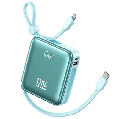 Cross-Border 120W Super Fast Charging Power Bank Compact Portable 20000mAh Built-in Cable Mobile Power Bank with Lanyard Gift - 8