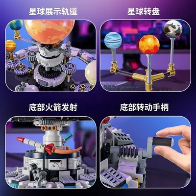Zhegao 915016 Solar System Nine-Planet Globe Building Block Set - 2