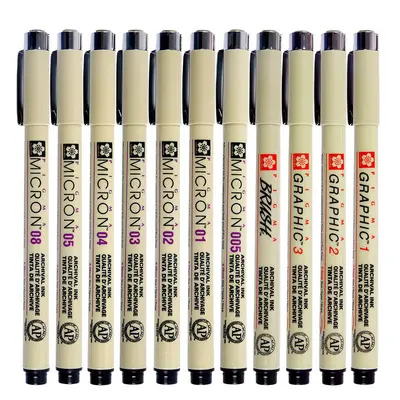 Sakura Fineliner Pens, Waterproof, for Art - 6