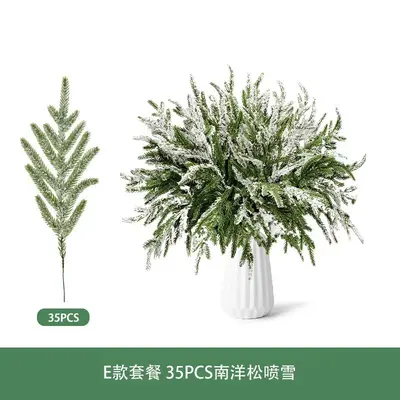 Christmas Pine Needle Decoration Set with Red Berries and Artificial Aquatic Plants - 11