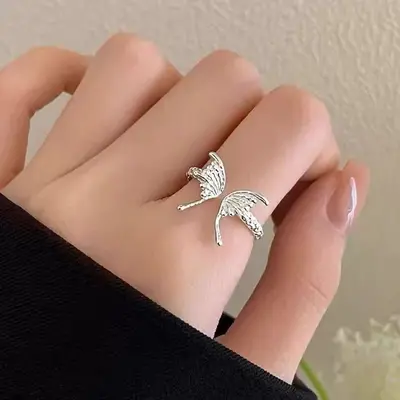 Women's 925 sterling silver asymmetric geometric ring - 10