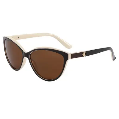Women's Polarized Cat-Eye Sunglasses, Lightweight with Leather Detail - 9