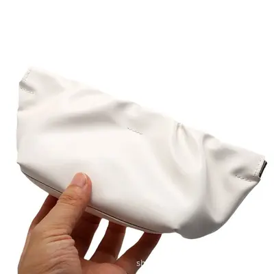 Black leather sunglasses case, large capacity, cloud design - 6